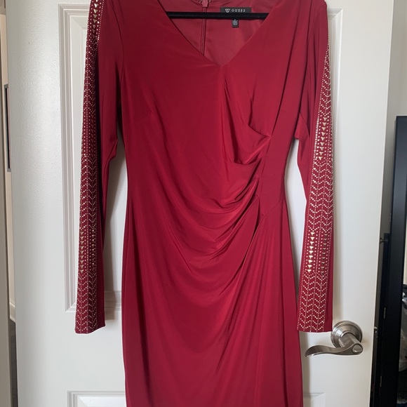 Guess Studded Ruched Sheath Dress - Holiday Dress - Picture 2 of 4